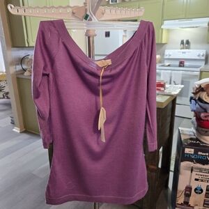 Ciro Purple 3/4 Sleeve Top